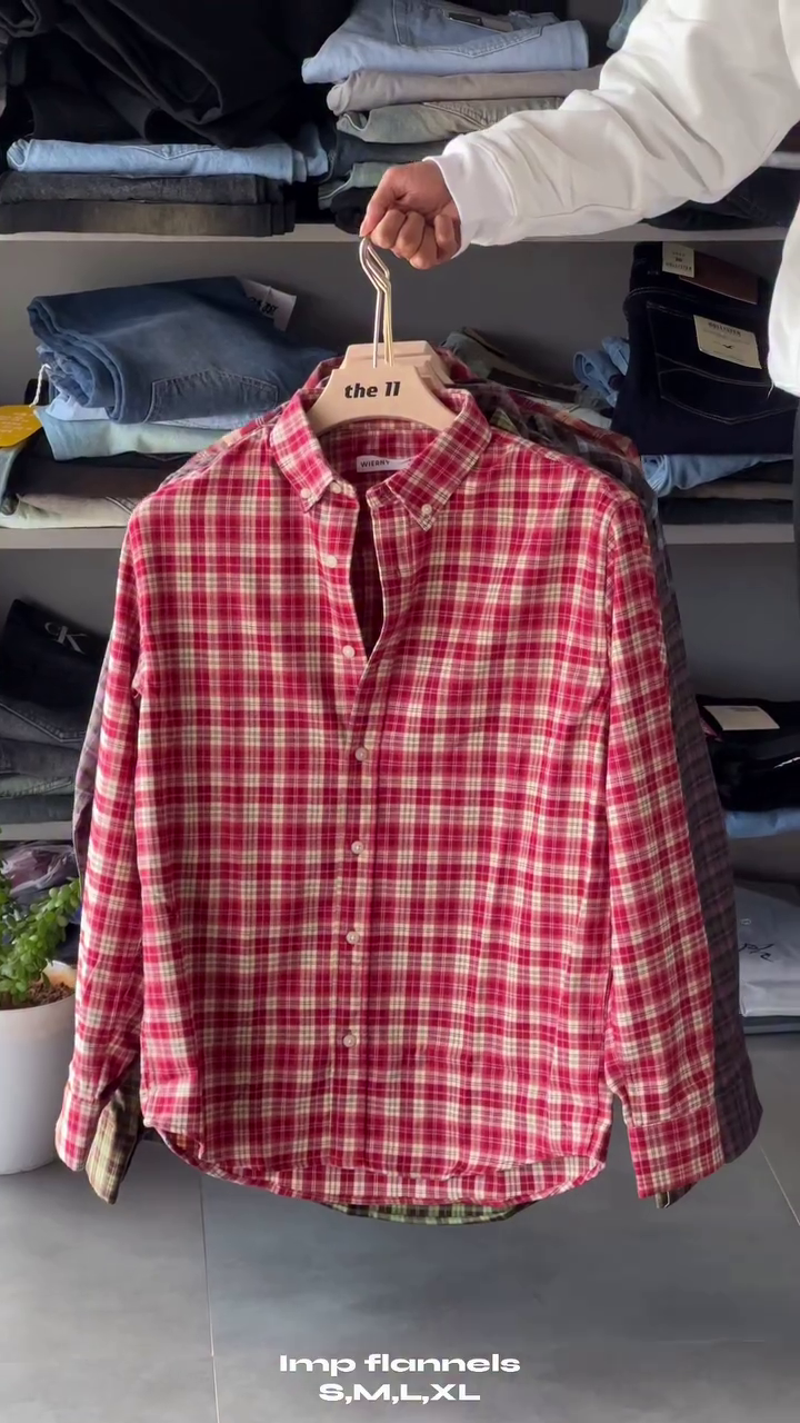 ❤️✨ Timeless Red & Cream Check Full-Sleeve Flannel Shirt With Relaxed Everyday Casual Styling