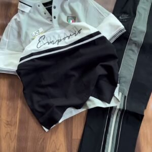 Premium Men's Color Block Polo T Shirt and Track Pants Co Ord Set Outfit